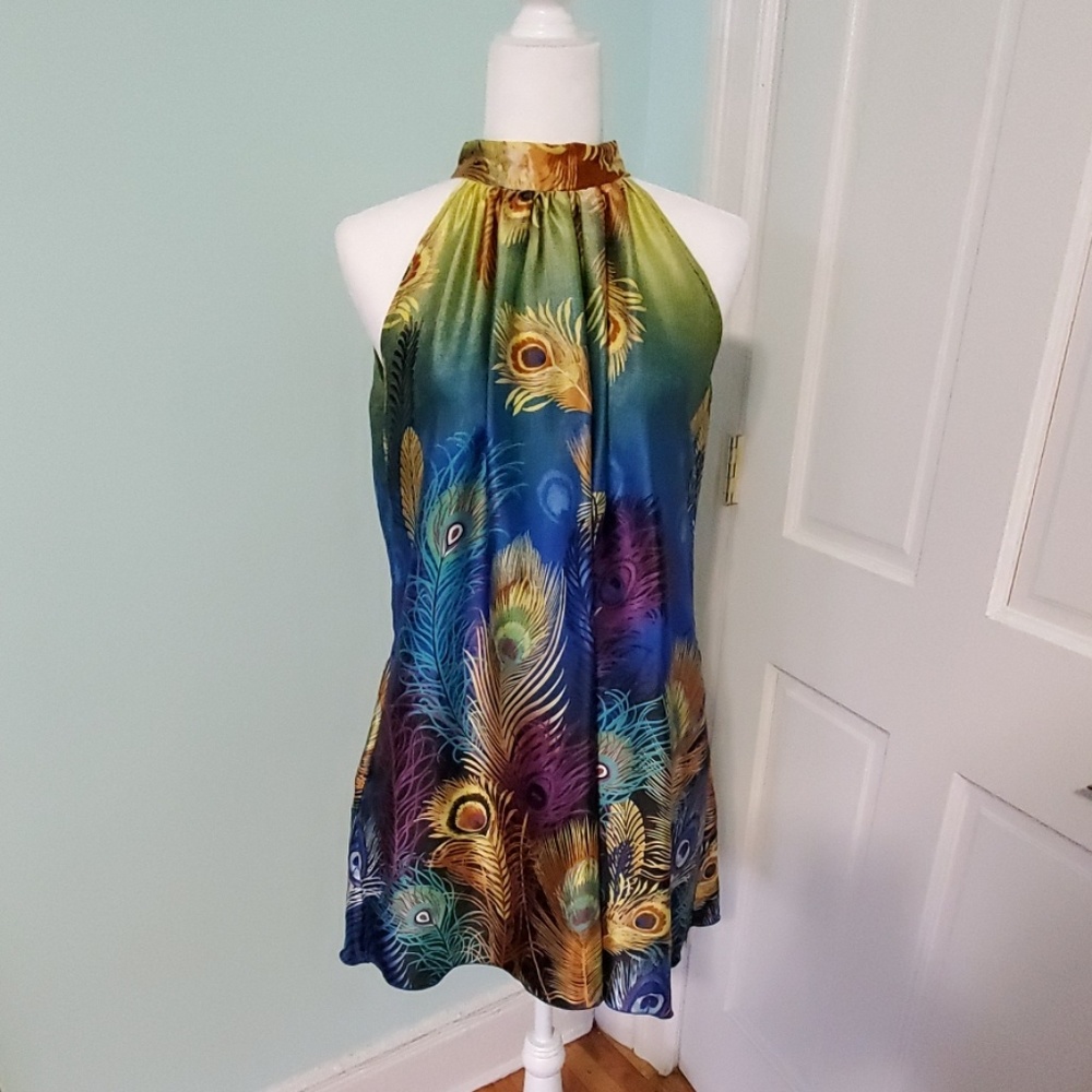 Multi color Halter Mini Dress